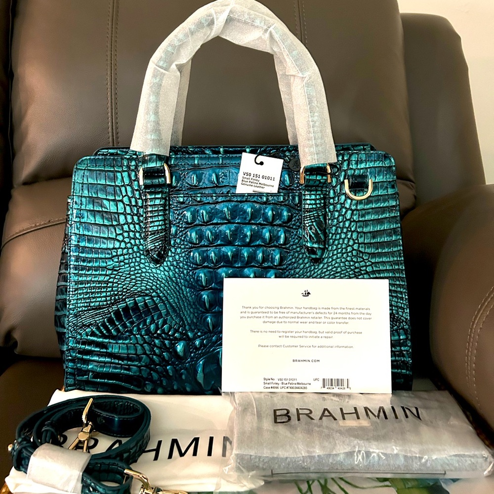 Brahmin Blue Patina Small Finley and Veronica Wallet